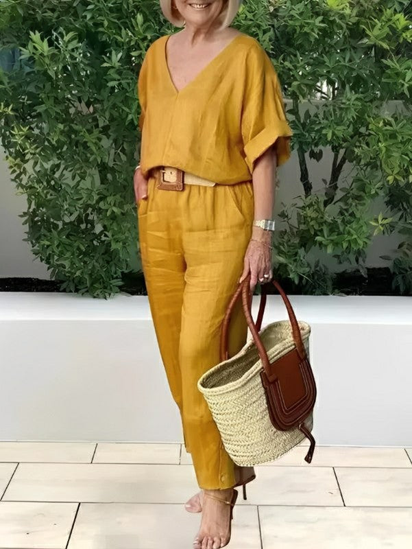 Conjunto Feminino Casual de Algodão e Linho Vicenza — Videtare