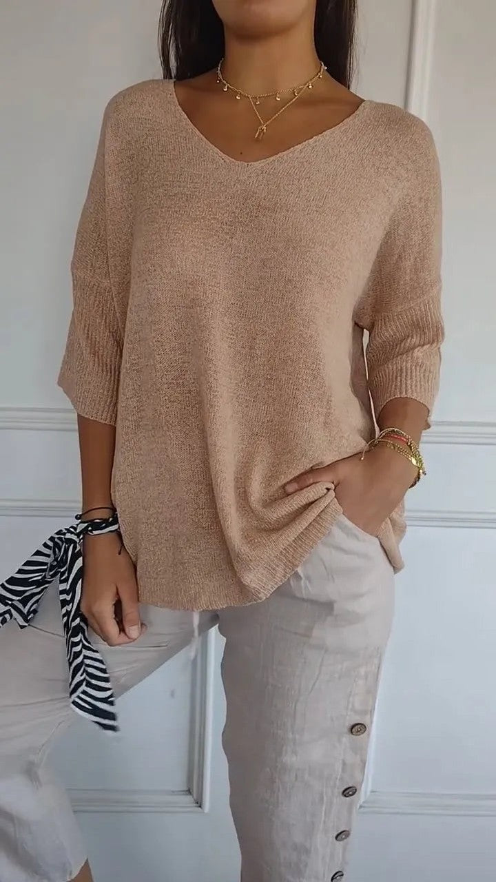 Kit 3 Blusas Luna® em Malha Leve – Decote V — Videtare