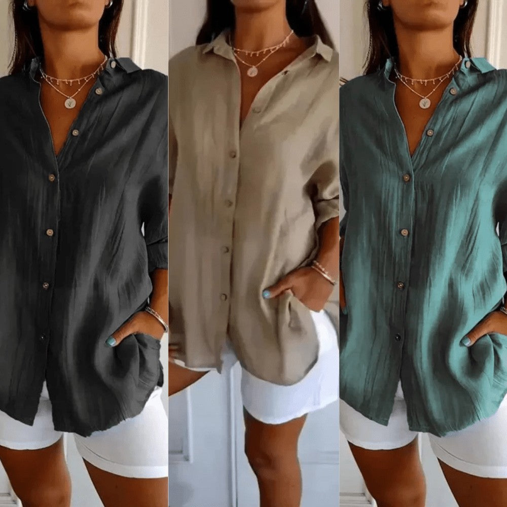 Kit 3 Camisas Ibiza em Linho de Algodão – Design Semi Plissado — Videtare