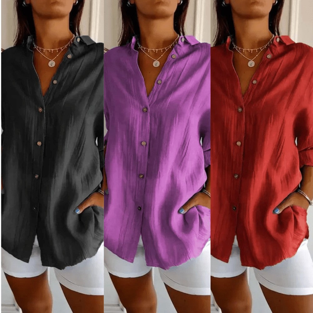 Kit 3 Camisas Ibiza em Linho de Algodão – Design Semi Plissado — Videtare