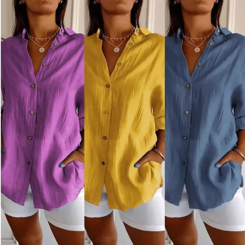 Kit 3 Camisas Ibiza em Linho de Algodão – Design Semi Plissado — Videtare