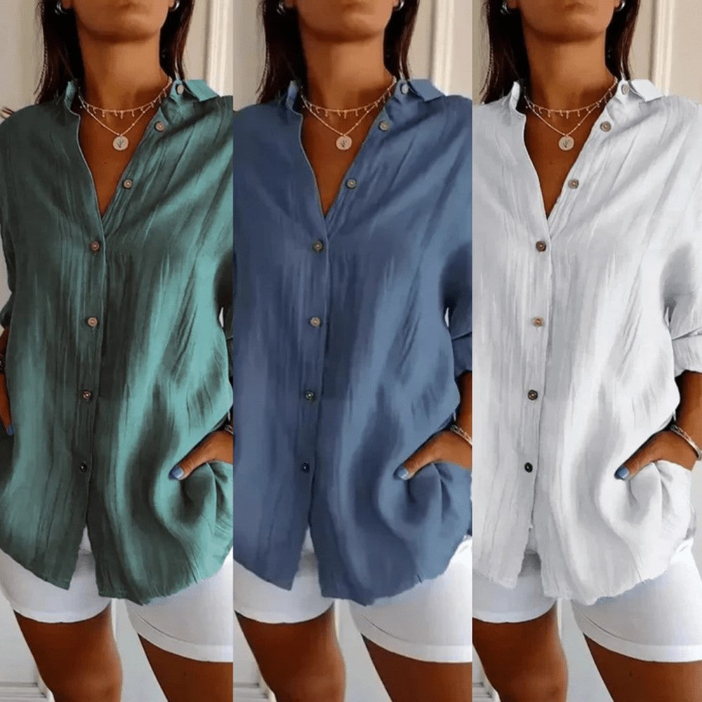 Kit 3 Camisas Ibiza em Linho de Algodão – Design Semi Plissado — Videtare