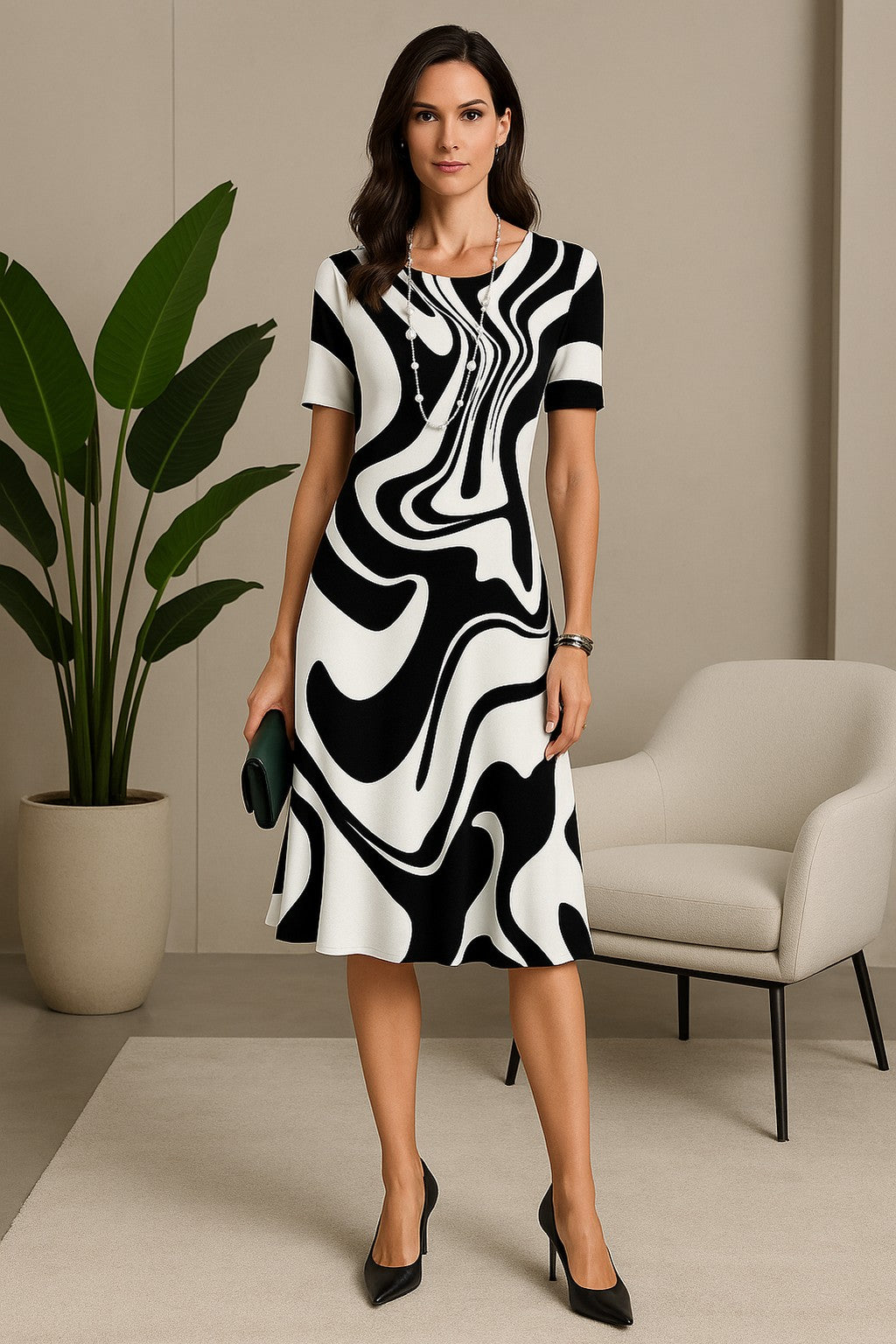 Vestido Amarílis Preto e Branco — Videtare