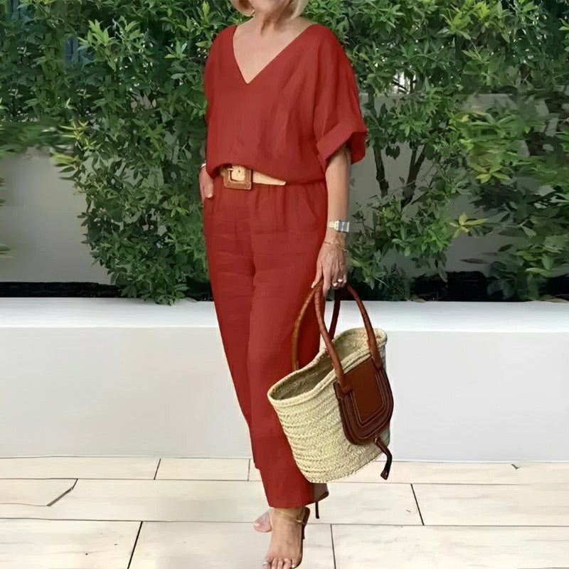 Conjunto Feminino Casual de Algodão e Linho Vicenza — Videtare