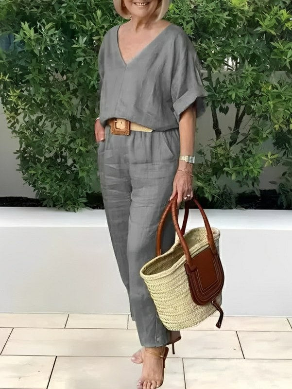 Conjunto Feminino Casual de Algodão e Linho Vicenza — Videtare