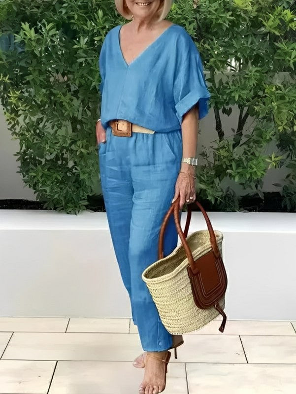 Conjunto Feminino Casual de Algodão e Linho Vicenza — Videtare