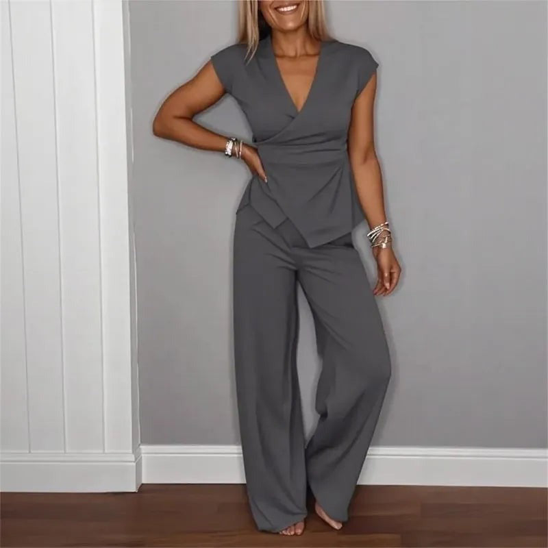 Conjunto Elisanne em Alfaiataria com Calça Pantalona